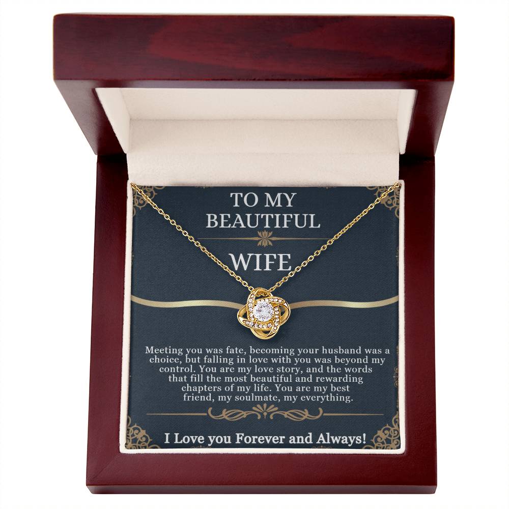 To My Beautiful Wife- Valentine's - Love Knot Necklace